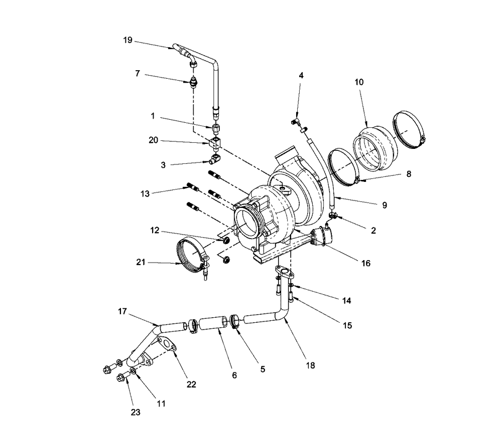Engine Group - Turbo Charger Diagram and Parts List for 080087-00  Briggs and Stratton Generator